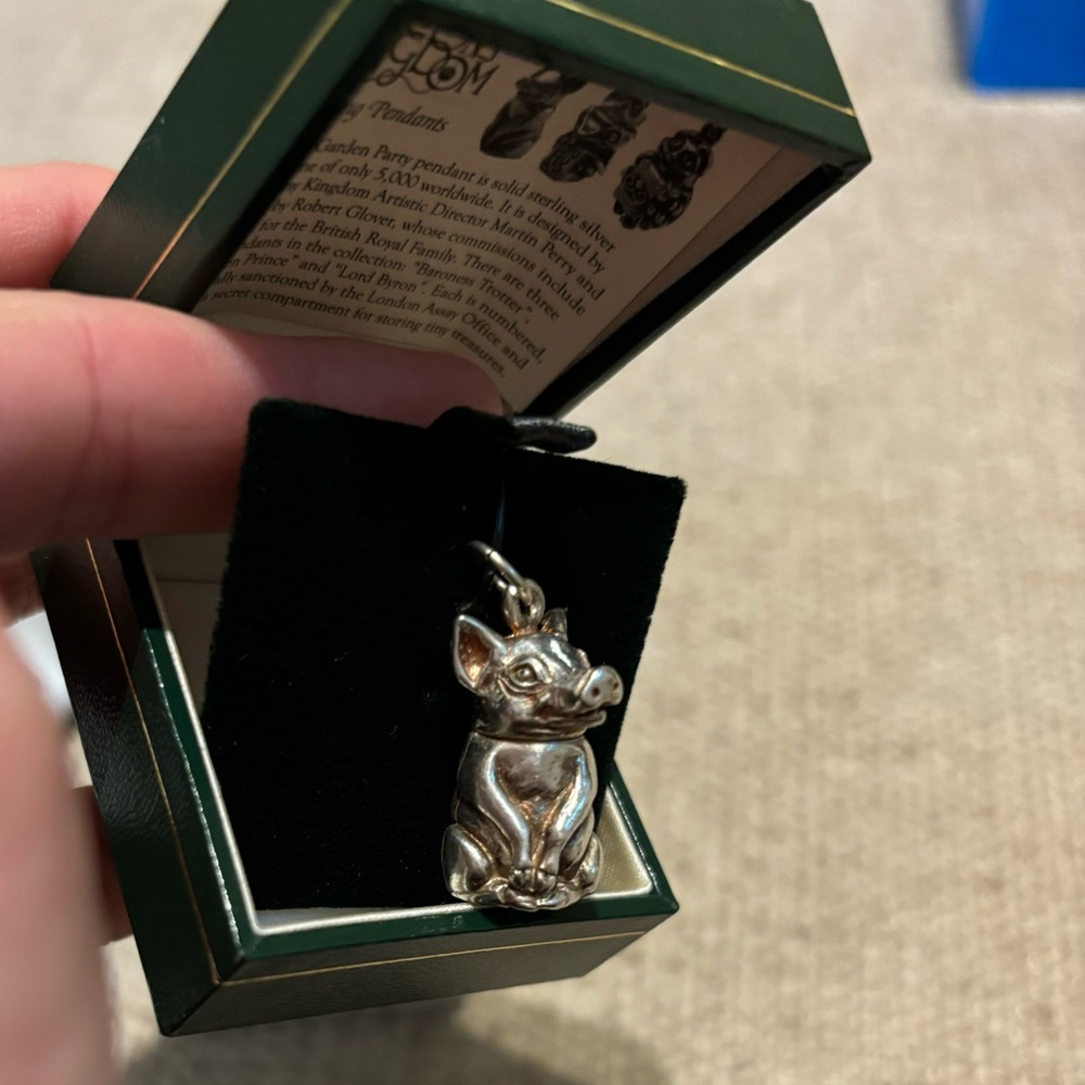 Harmony Kingdom Baroness Trotter Pig Sterling Silver Box Pendant